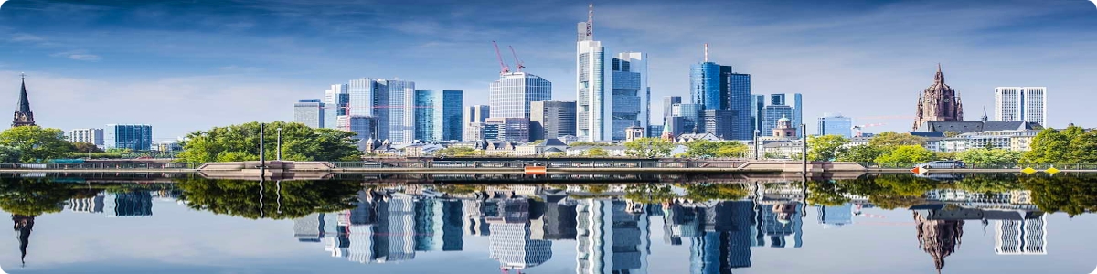 Skyline of Frankfurt, Germany, the financial center of the country.